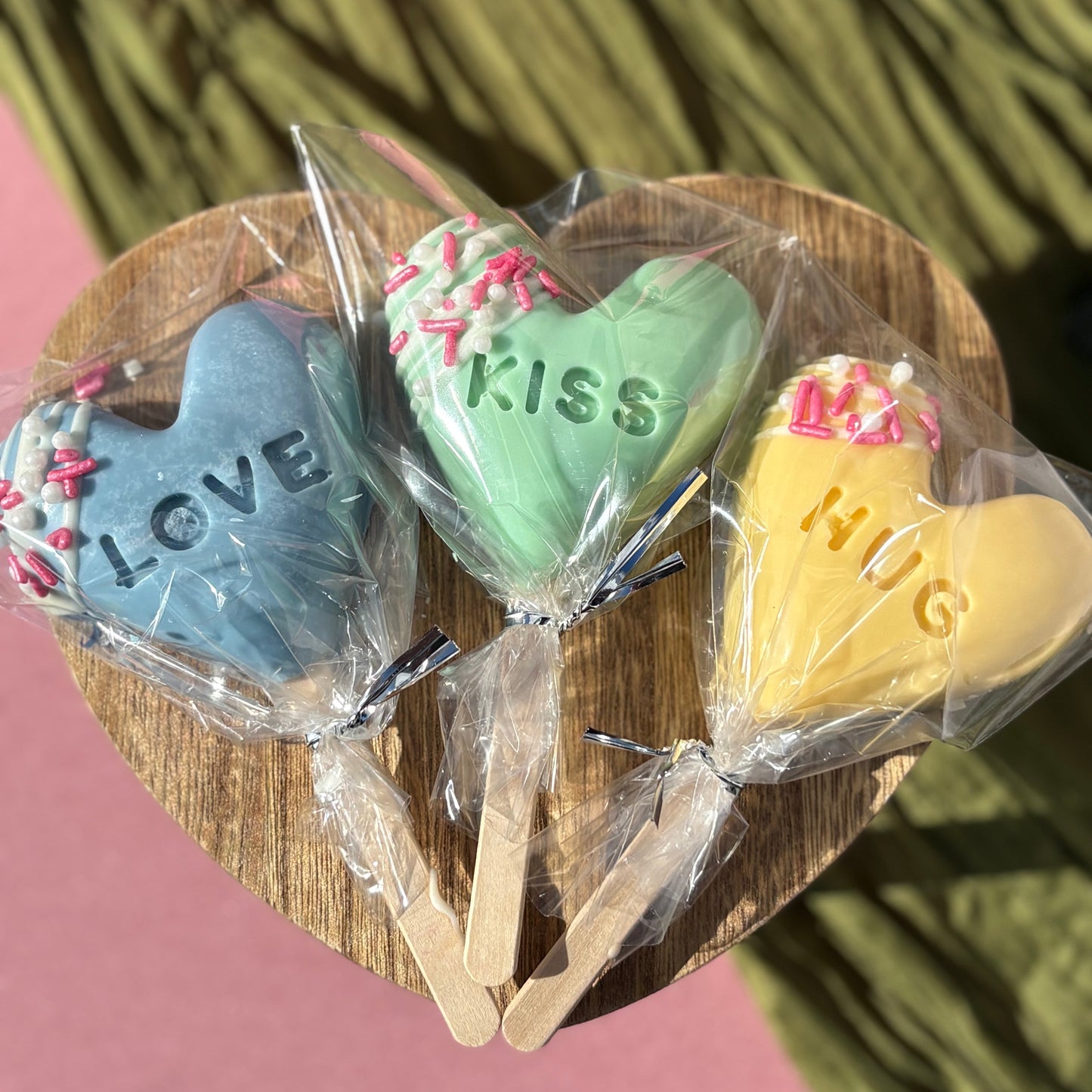 Conversation Heart Cake Pops