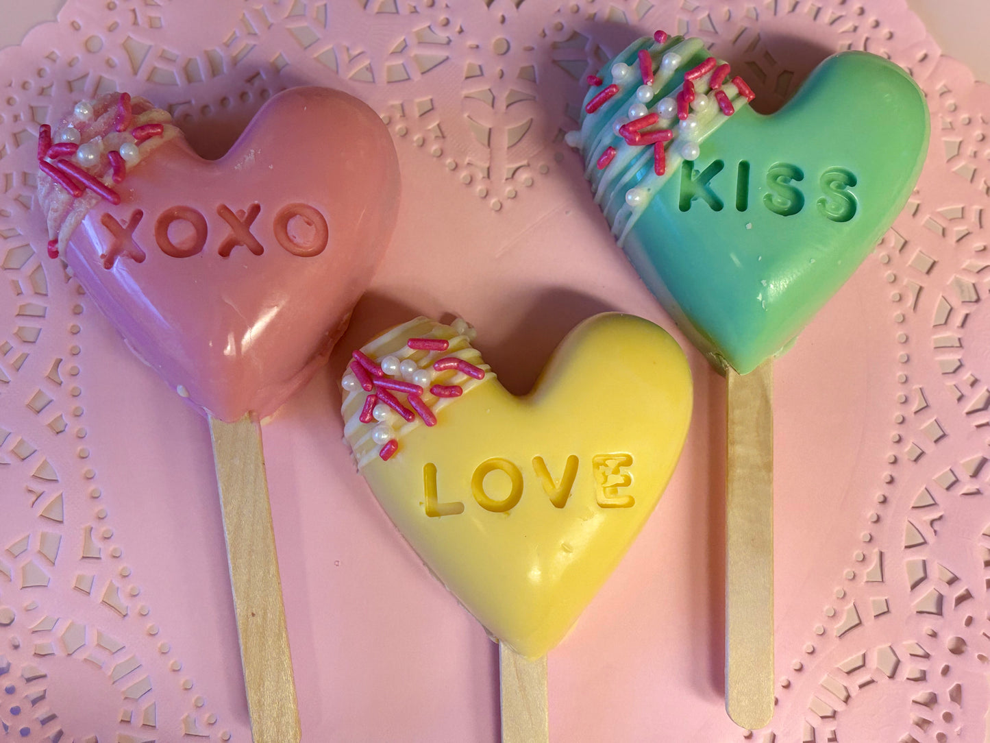 Conversation Heart Cake Pops