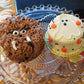 ghost and werewolf mini cakes